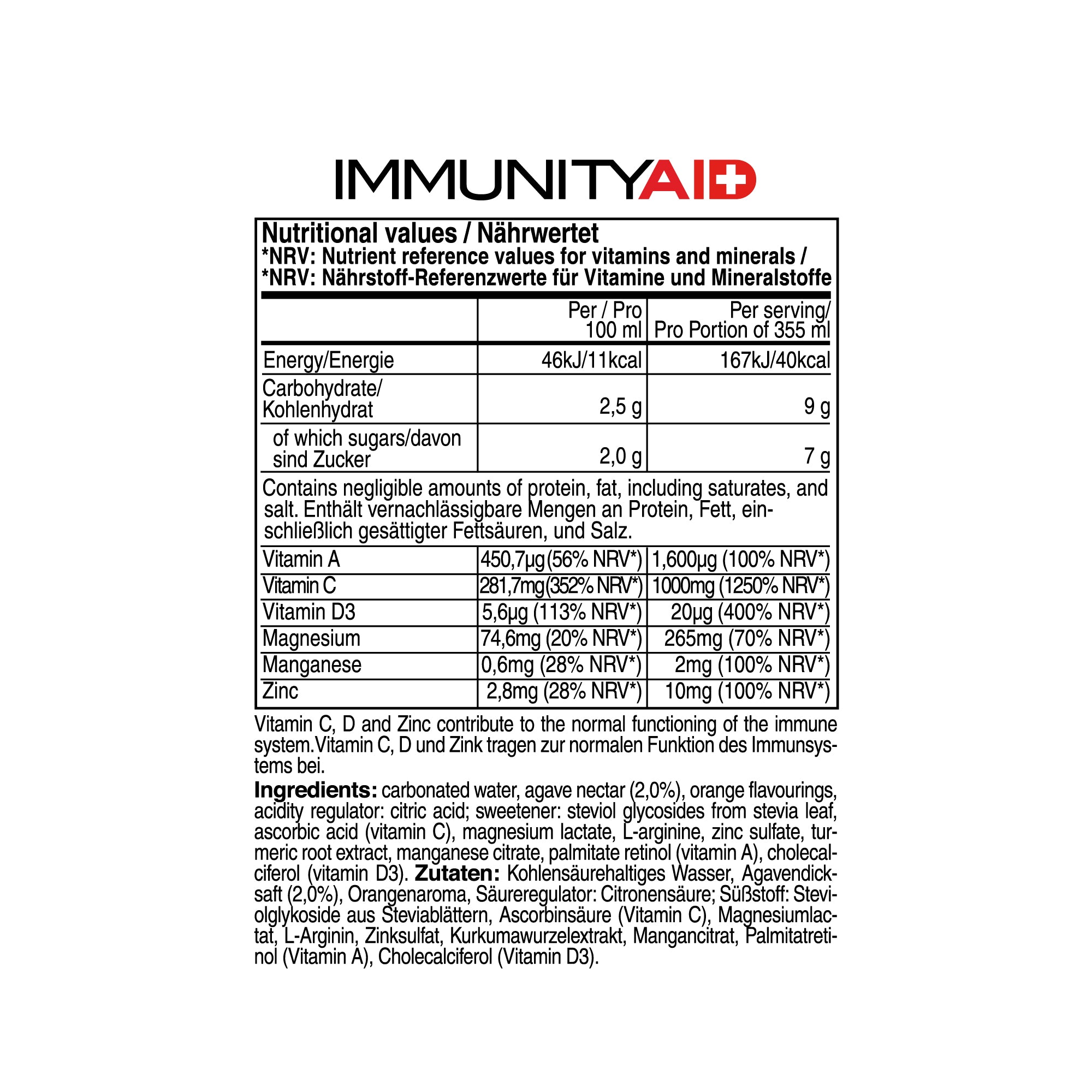 FITAID IMMUNE SUPPORT Echinacea + Zinc + Vitamins C & D3