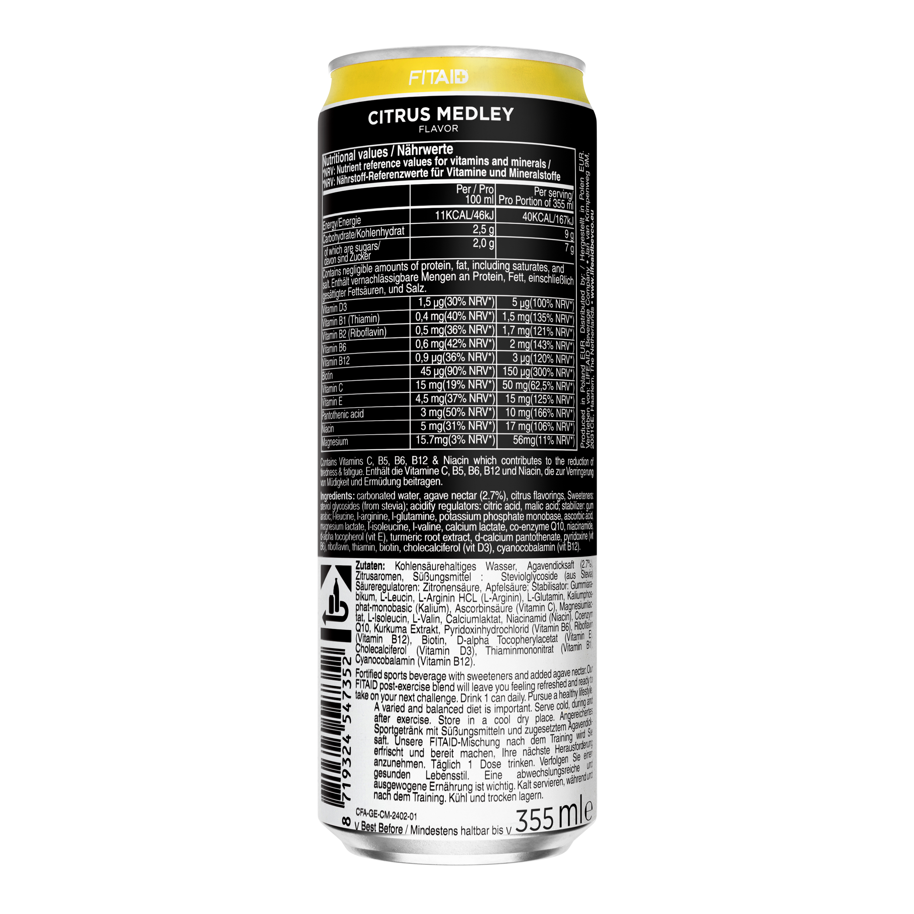 FiTAID HERSTEL NA SPORTPRESTATIES CAFFEINE FREE (CITRUS)