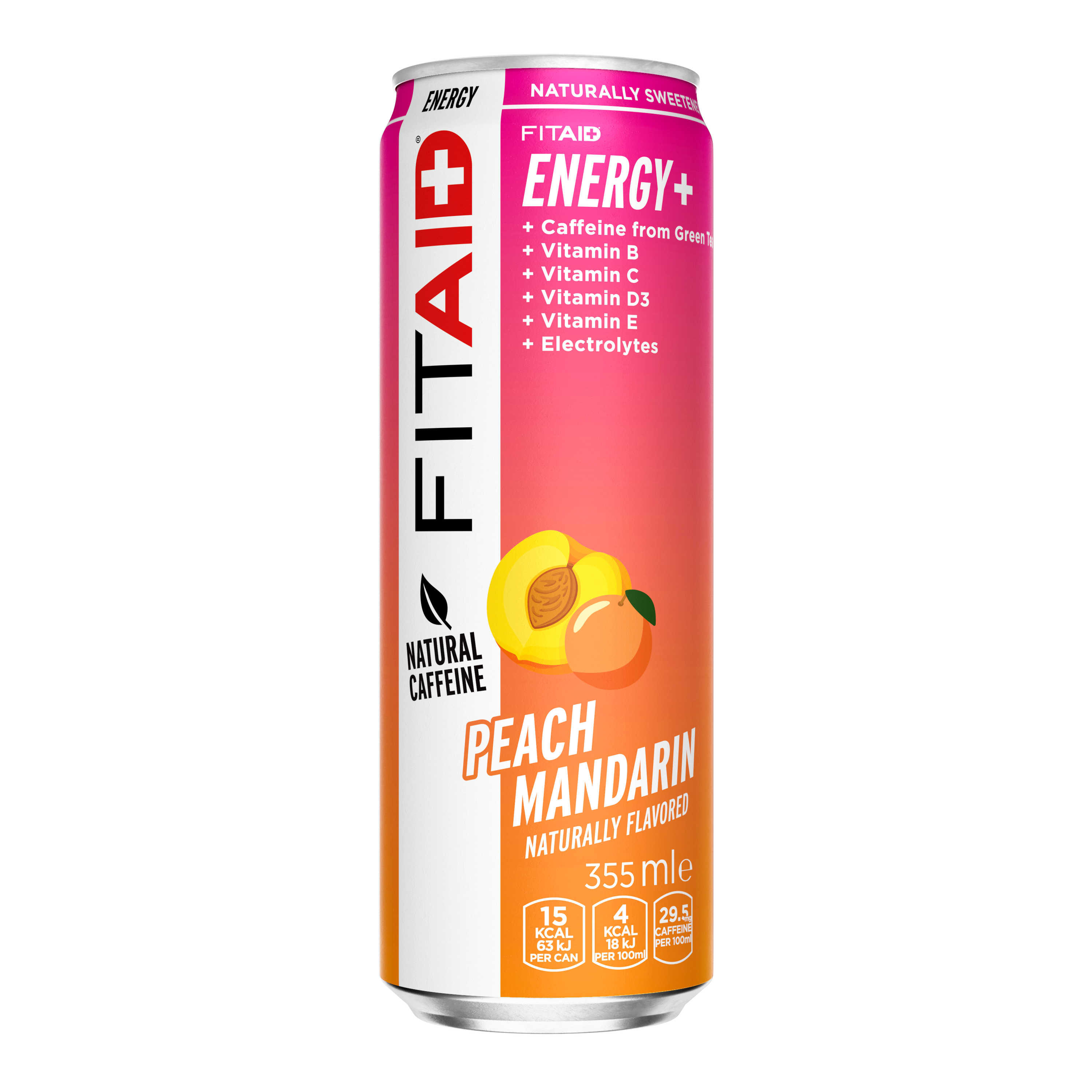 FITAID ENERGY + SPORTS RECOVERY 105mg OF CLEAN CAFFEINE FROM GREEN TEA (Perzik)