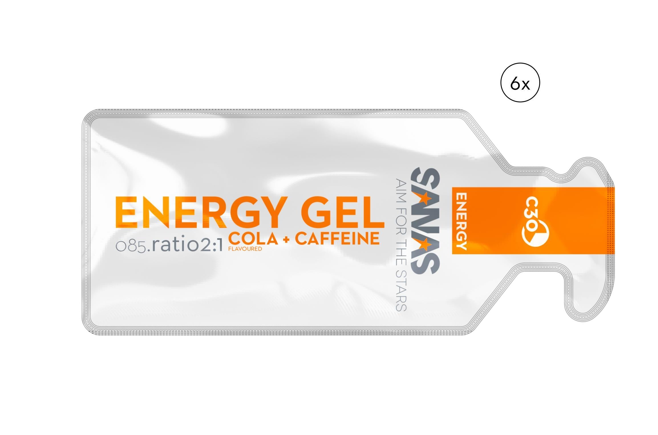 SANAS ENERGY GEL COLA+CAFFEINE (6 STUKS)