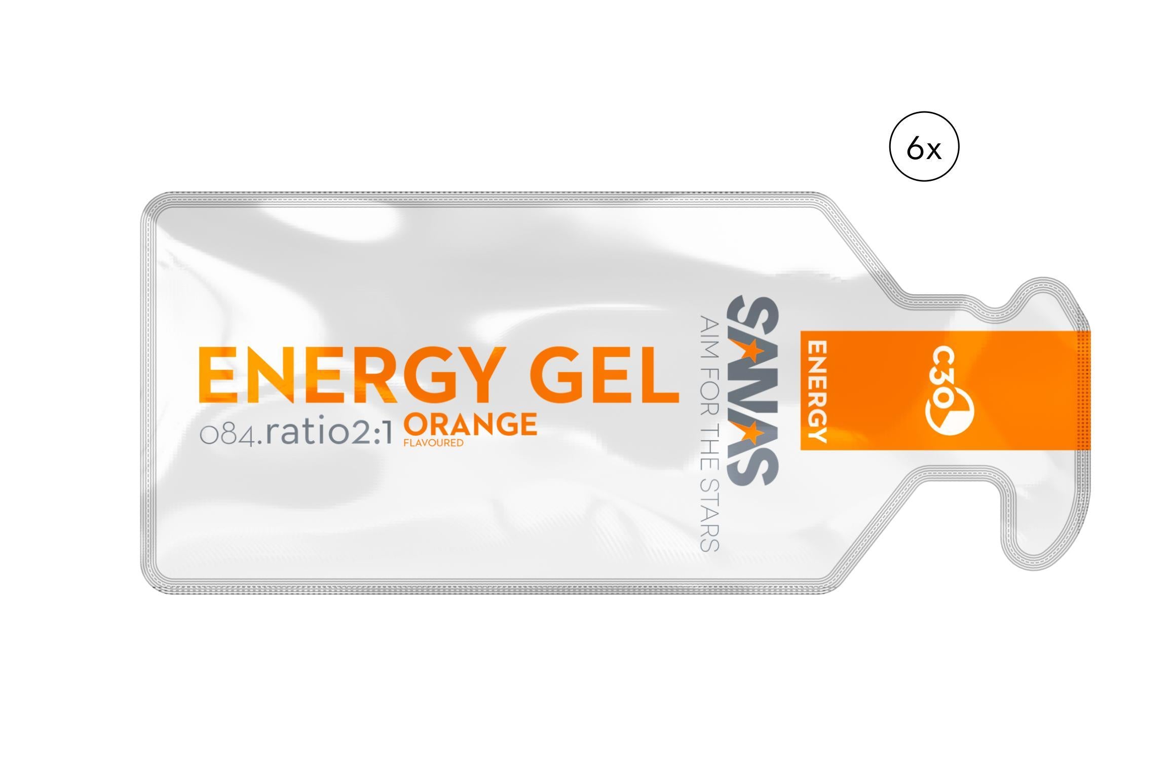 SANAS ENERGY GEL ORANGE (6 STUKS)