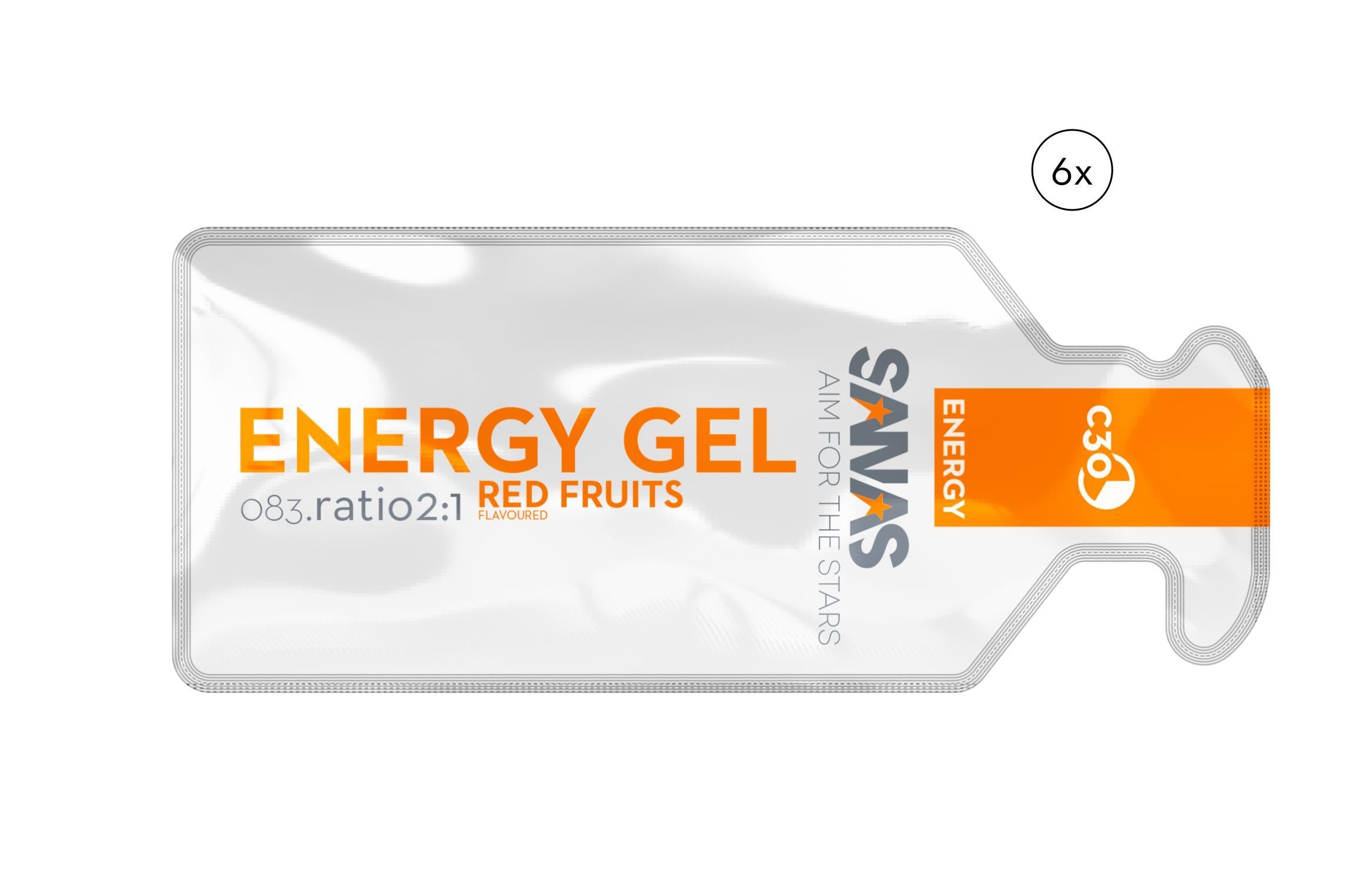 SANAS ENERGY GEL RED FRUITS (6 STUKS)